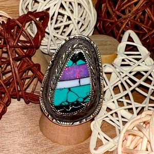 Turquoise Opal Sterling Ring  Sz. 8 ON SALE FOR $180 price firm